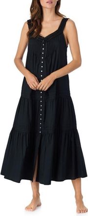 Eileen West Ballet Sleeveless Cotton Nightgown in Black at Nordstrom, Size Xx-Small