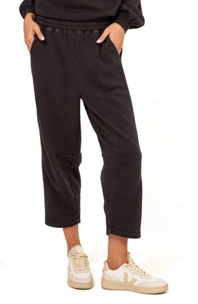 Threads 4 Thought Chantel Mineral Wash Crop Wide Leg Pants in Black at Nordstrom, Size Xx-Large