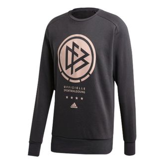 adidas Mens adidas Dfb Ssp Cr Swt Germany National Team Large Logo Round Neck Long Sleeves Black FI1470