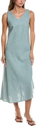 POINT Point Linen-Blend V-Neck Dress