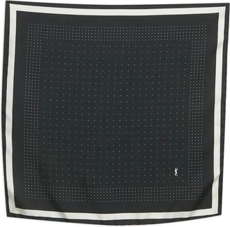 Saint Laurent Fazzoletto da taschino a pois - Nero