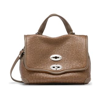 Zanellato Tassen, Dames, Grijs, ONE Size, Leer, Postina Cestaia Baby
