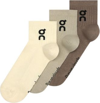 On Logo Sock Mid 3-Pack Multifunktionssocken - Unisex | beige