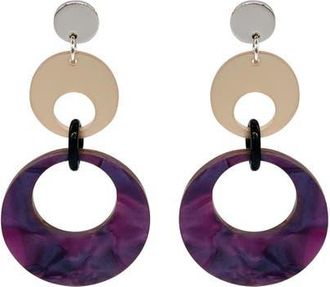 Toolally Swinging Circle Drop Earrings in Amethyst Pearl & Champagne at Nordstrom