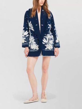 Alanui paradise postcard wool cardigan tropical fringe