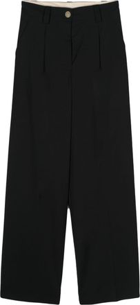 Alysi high-waist wide-leg trousers - women - Viscose/Wool/Elastane/Acetate - 42 - Black