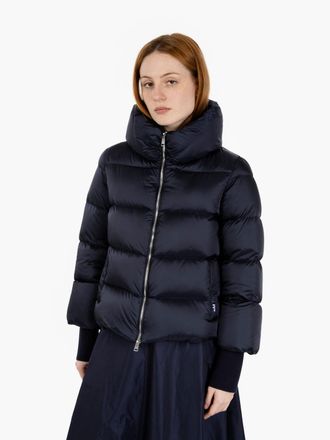 Add Piumino corto con collo alto blu