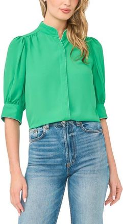 CeCe by Cynthia Steffe Pearce Puff Sleeve Top in Vibrant Kelly at Nordstrom, Size Xx-Small