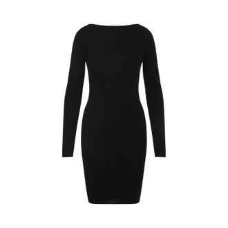 Rick Owens Womens Al Mini Dress - Black Wool - Size Medium