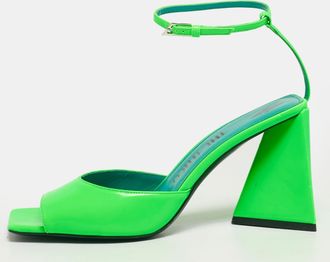 The Attico Green Patent Leather Piper Ankle Strap Sandals