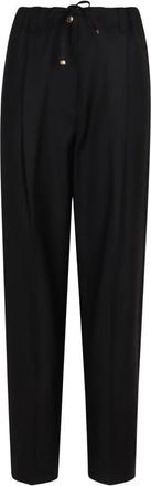 Moncler Wool Gabardine Tailored Broeken - Heren - Nette broeken - Zwart - XS - Wol - Broeken