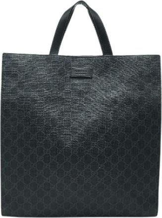 Gucci Pre-owned Tote Bags, male, Black, Size: ONE SIZE Pre-owned GG Supreme PVC 2way Tote Bag
