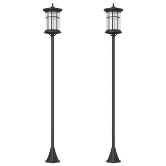 OEM 2 Luces Solares Exterior Con Panel Solar Encendido Autom&aacute;tico Y Marco De Acero Inoxidable Impermeable Ip44 Negro