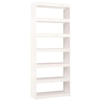 vidaXL Vidaxl - Estanter&iacute;a/divisor Espacios Madera Pino Blanco 80x30x199,5 Cm
