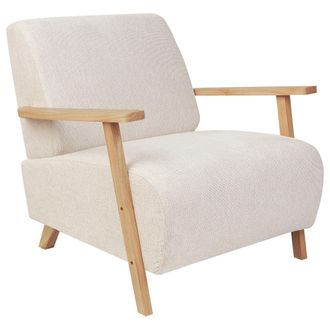 Beliani Beliani - Sill&oacute;n Retro Moderno Con Reposabrazos De Tela Beige Claro Lesja