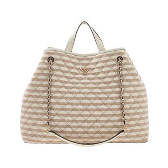 Guess Giully Shopper - Dames - Shoppers - Beige - ONE Size - Katoen - Tassen