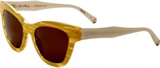 Kate Young for Tura Womens K538-HON-55 K538 55 HON Charlotte Sunglasses - Brown - One Size