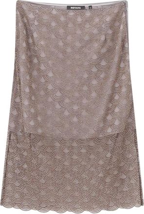 Rotate Midi Rok - Dames - Midirokken - Bruin - S - Pailletten - Rokken