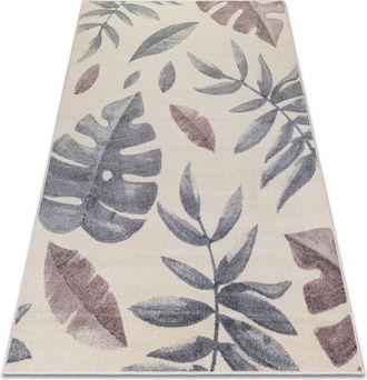 RugsX Rugsx - Alfombra Heos 78428 Hojas De Monstera Crema/rosa Beige 190x270 Cm