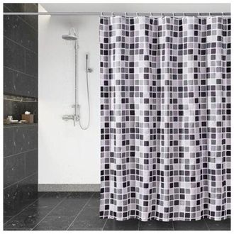 OEM Cortina De Ducha De Secado R&aacute;pido, Impermeable, De Tejido De Poli&eacute;ster, Lavable A M&aacute;quina, Semitransparente, Con 12 Ganchos, 180 X 200 Cm, Estampado M