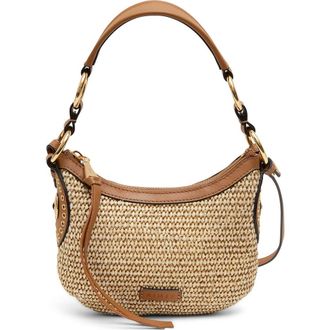 Aim&eacute;e Mini Roma Crossbody Bag in Raffia Latte at Nordstrom