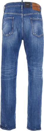 Dsquared2 Mens Blue Jeans With Ripped Details Cotton