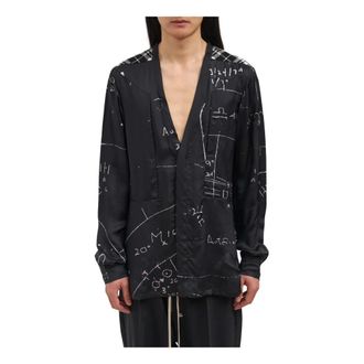 Rick Owens Casual Shirts, male, Black, Size: M Larry Fogpocket Shirt