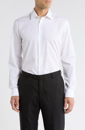 Paul Smith Tailored Fit Solid Cotton Dress Shirt in White at Nordstrom, Size 15.5