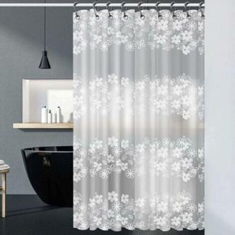 OEM Cortina De Ducha Impermeable, Eva [antimoho] [dobladillo Con Peso] Elegante Cortina De Ducha Con 12 Ganchos, 180 X 180 Cm - Estampado Floral - Transl&uacute;