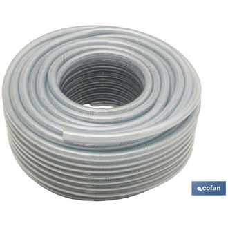 cofan Manguera Pvc Cristal C/refuerzo 15x21mm/50m, Rollo De Manguera De Pvc Cristal Con Refuerzo De Nylon. Adecuada Para Pasar Bajo Presi&oacute;n Productos Fitosa