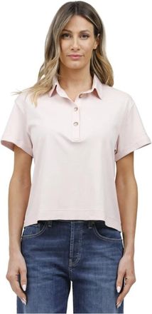 Gran Sasso Polo shirt met 3 knopen en omgeslagen kraag - Dames - Polos - Roze - XL - Katoen - Tops