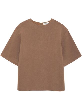 Anine Bing Maddie crepe blouse - Brown