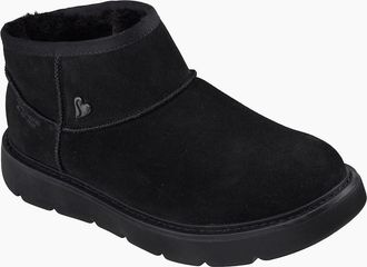Skechers Womens Skechers Keepsakes Cozy Mini Leather Womens Black Suede/Faux Fur Boots - Size: 5