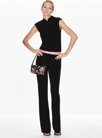 Mango Top velluto bottoni nero - Donna - XXS - MANGO