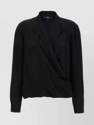 Theory pk label wrap blouse