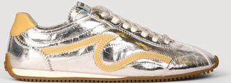 Sandro LightWave metallic leather trainers