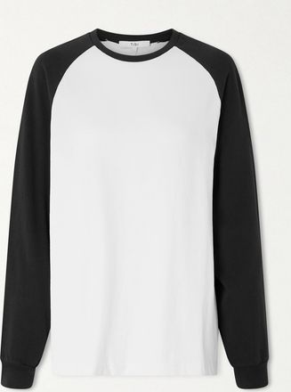 Tibi Maglia In Jersey Di Cotone Bicolore Perfect T - Bianco