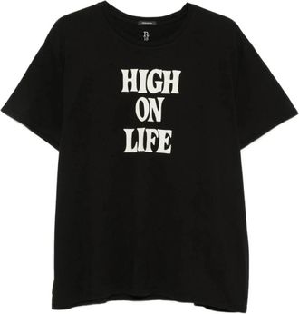 R13 T-shirt met opdruk - Heren - T-shirts - Zwart - XL - Katoen - Tops