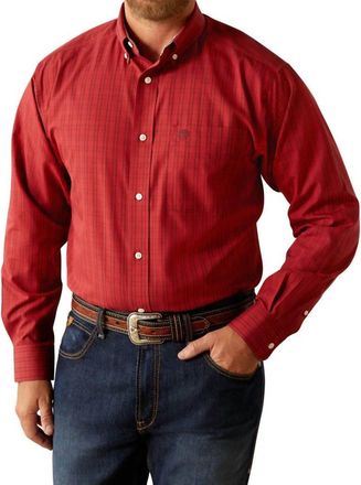 Ariat Mens Wrinkle Free Ian Classic Fit Shirt In Red