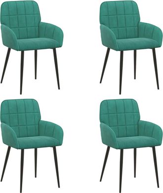 vidaXL Sillas De Comedor 4 Uds. Terciopelo Tuquesa 57 X 50 X 85 Cm Vidaxl