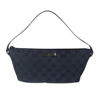 Gucci Pre-owned Shoulder Bags, female, Black, Size: ONE SIZE Pre-owned GG Canvas Shoulder Bag
