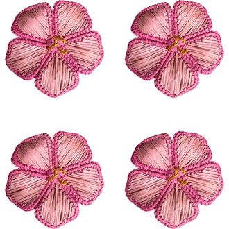 Coro Cora Hibiscus 3D Napkin Ring - Set of 4 in Pink at Nordstrom