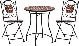 vidaXL 3 Piece Mosaic Bistro Set Ceramic Tile Terracotta, 279689