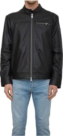 Peuterey Sportjas - Heren - Zomerjassen - Zwart - M - Leer - Jassen