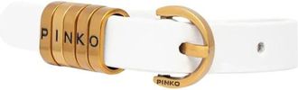 Pinko Pinko, Accessoires, Dames, Wit, S, Leer, 1,2 cm Riem met Letterlogo
