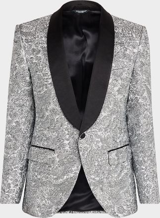 Dolce & Gabbana Men & apos;s Floral Lam&eacute; Single-Breasted Jacket