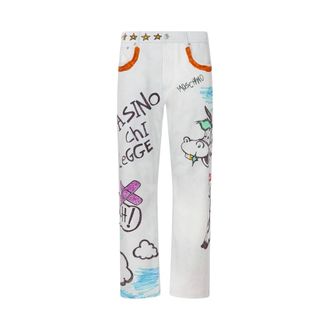 Moschino Printed Cotton Bull Trousers - male - Moschino - Straight Fit Jeans - Multicolor - 3XL - Jeans