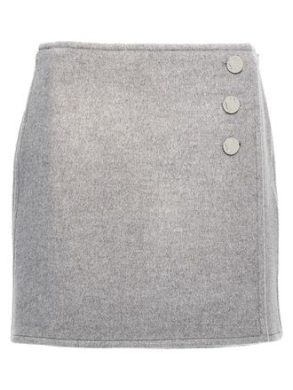 Tory Burch Gray Wool Long Womens Skirt