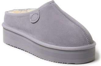 Dearfoams Fireside by Dearfoams Womens Queenstown Genuine Shearling Platform Clog