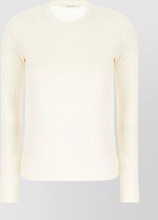 The Row ribbed crew neck top with long sleeves